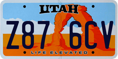 UT license plate Z876CV