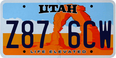 UT license plate Z876CW