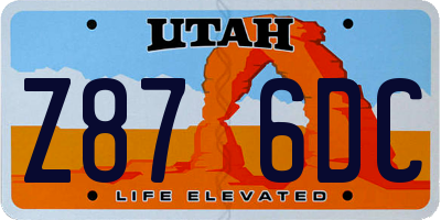 UT license plate Z876DC