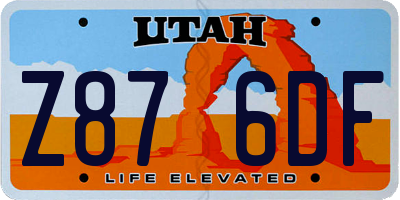 UT license plate Z876DF