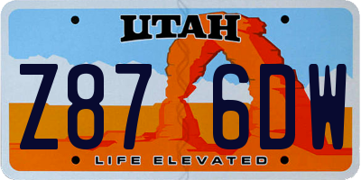 UT license plate Z876DW