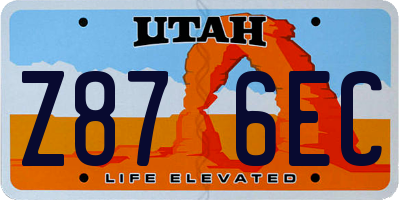 UT license plate Z876EC