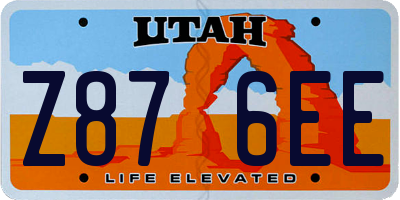 UT license plate Z876EE