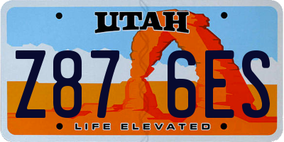 UT license plate Z876ES