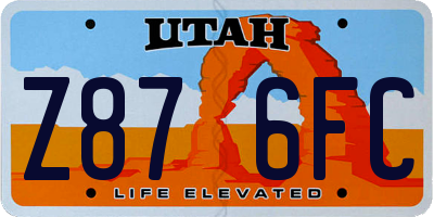 UT license plate Z876FC