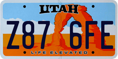 UT license plate Z876FE