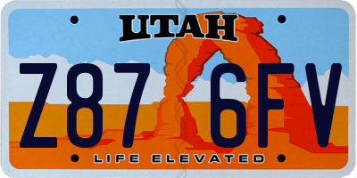 UT license plate Z876FV