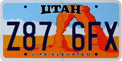 UT license plate Z876FX