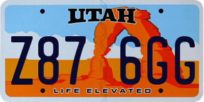 UT license plate Z876GG