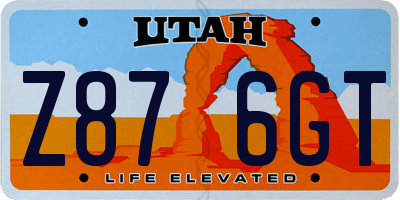 UT license plate Z876GT