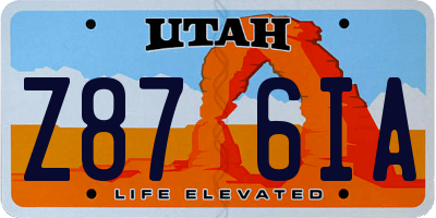 UT license plate Z876IA