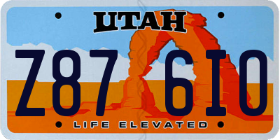 UT license plate Z876IO