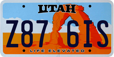 UT license plate Z876IS