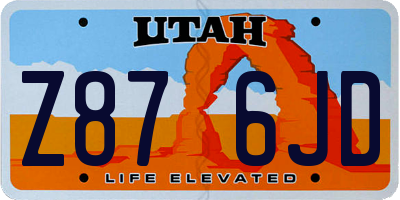 UT license plate Z876JD