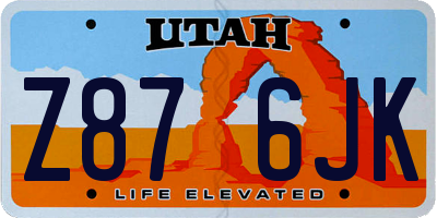 UT license plate Z876JK