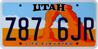 UT license plate Z876JR