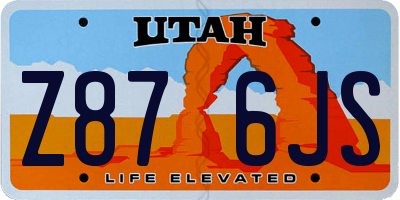 UT license plate Z876JS