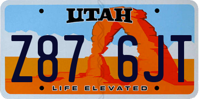 UT license plate Z876JT
