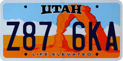 UT license plate Z876KA