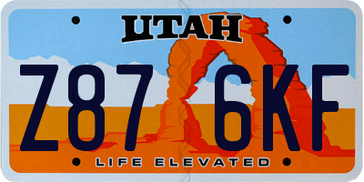UT license plate Z876KF