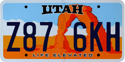 UT license plate Z876KH