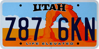 UT license plate Z876KN