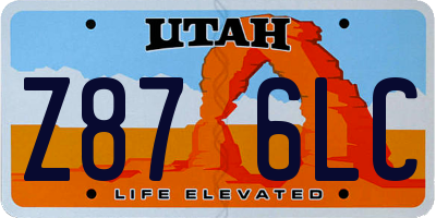 UT license plate Z876LC