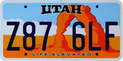 UT license plate Z876LF