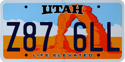UT license plate Z876LL