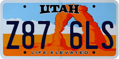 UT license plate Z876LS