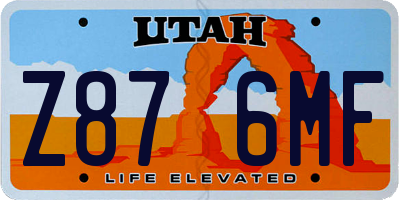 UT license plate Z876MF
