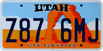 UT license plate Z876MJ