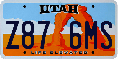 UT license plate Z876MS
