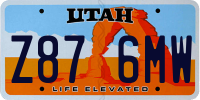 UT license plate Z876MW