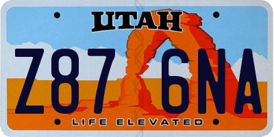 UT license plate Z876NA