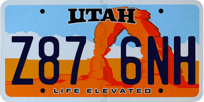 UT license plate Z876NH