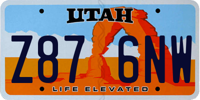 UT license plate Z876NW
