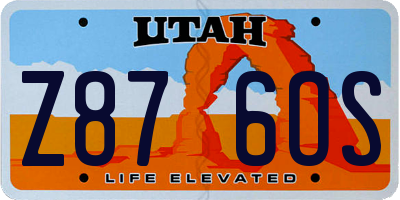 UT license plate Z876OS