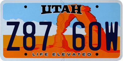 UT license plate Z876OW