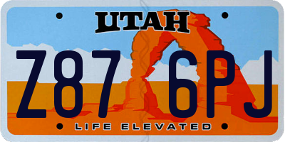 UT license plate Z876PJ