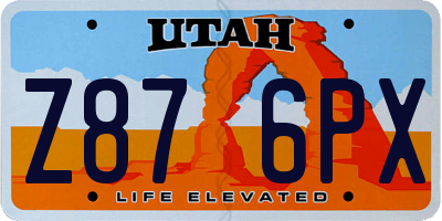 UT license plate Z876PX