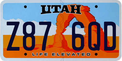 UT license plate Z876QD