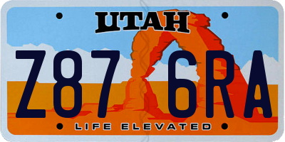 UT license plate Z876RA
