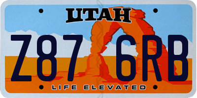 UT license plate Z876RB