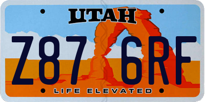UT license plate Z876RF
