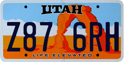 UT license plate Z876RH