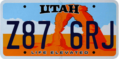 UT license plate Z876RJ
