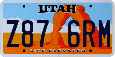 UT license plate Z876RM