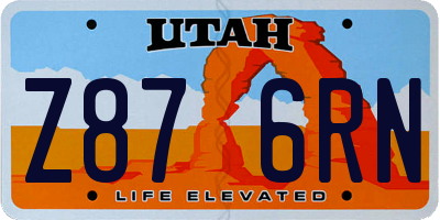 UT license plate Z876RN