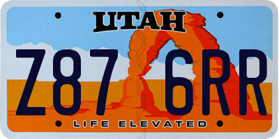 UT license plate Z876RR
